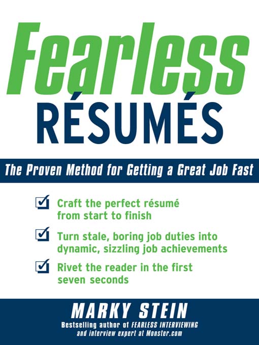 Title details for Fearless Resumes by Marky Stein - Wait list